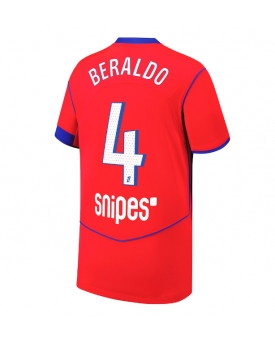 Paris Saint-Germain Lucas Beraldo #4 Maglia Gara Terza Repliche 2025-26 Maniche Corte